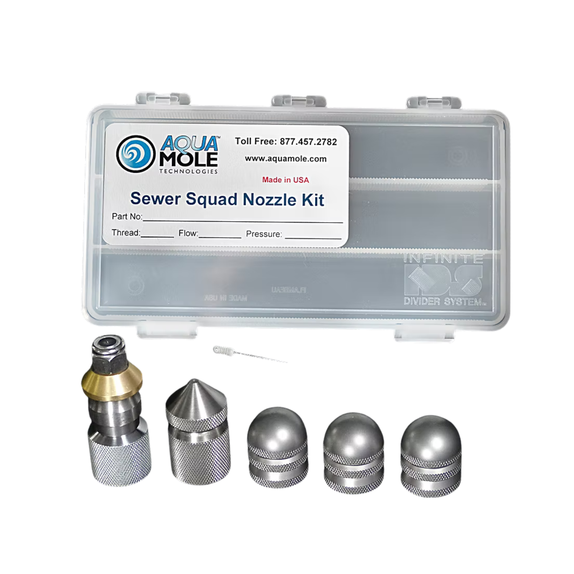 One Stop Sewer Shop - Sewer Squad Premium Nozzle Kit by Aqua Mole