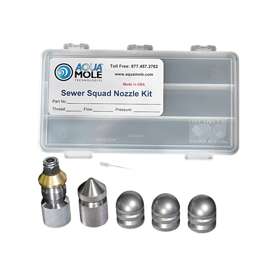 One Stop Sewer Shop - Sewer Squad Premium Nozzle Kit by Aqua Mole